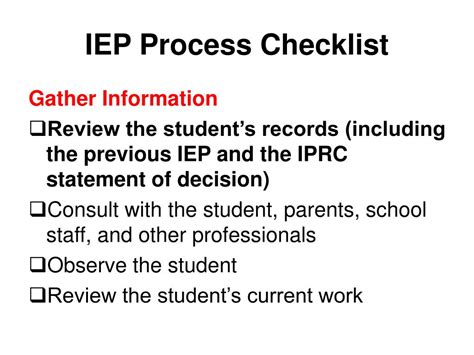 iep process checklist.